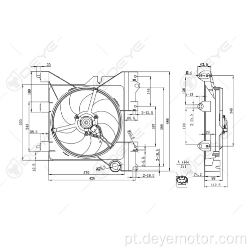 Ventiladores do radiador de refrigeração para Peugeot PARTNER CITROEN XSARA